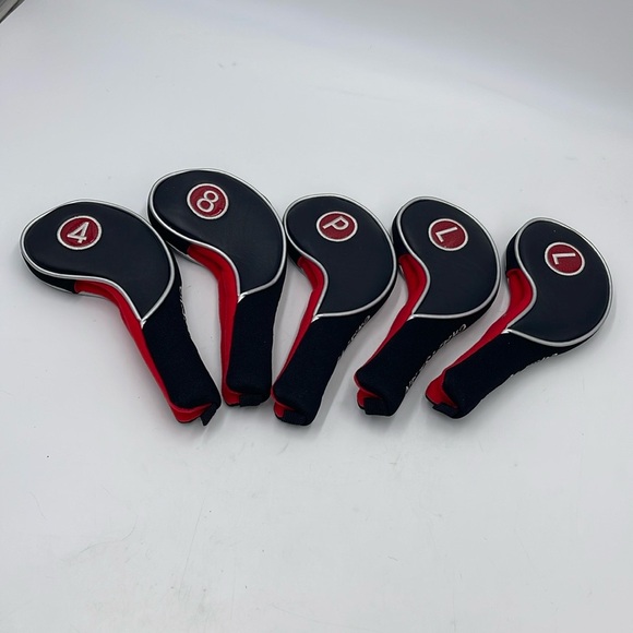 Craftsman Black and Red Golf Club Headcovers Set of 5 - Picture 1 of 6